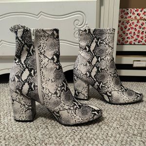 Madden Girl Snakeskin Print Booties- 8.5